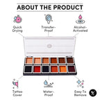 12 Color Dark Flesh Tone Alcohol Activated Makeup