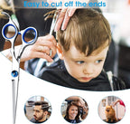 Hair Cutting Scissors Shears Set, ekuci Professional Home Haircutting Scissors Thinning Shears Kit with Free Comb and Storage Bag for Men Women Home Salon Barber Cut Kit (Silver)