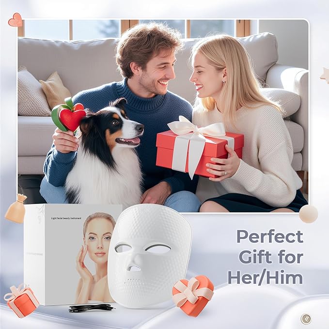 Red Light Therapy for Face,LED Face Mask Light Therapy,USB C Rechargeable,Infrared Light Therapy Mask LED Silicone Mask