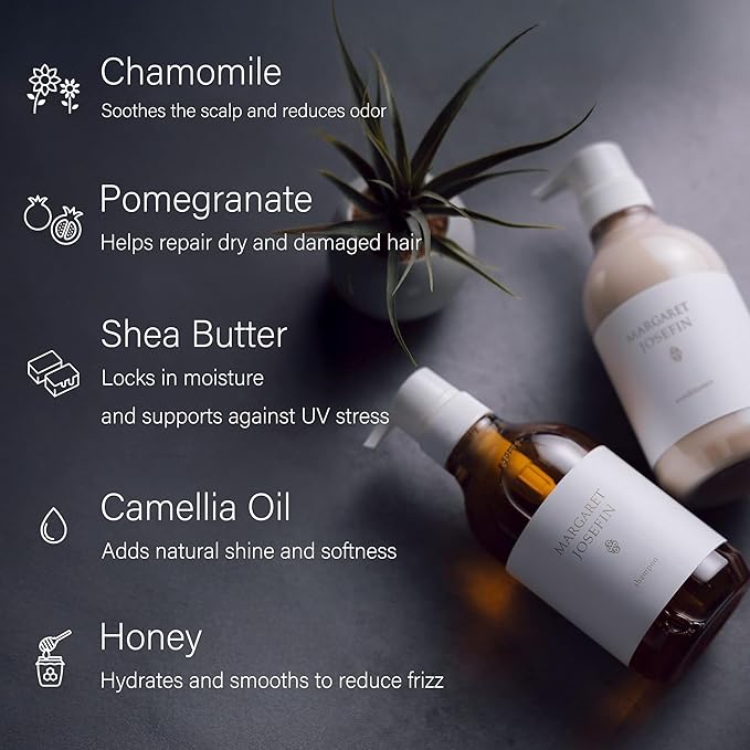 MARGARET JOSEFIN Japanese Shampoo – Sulfate Free, Hydrating, Smooth and Volume Care, Green Tea Scent | 16.9 fl oz (500mL)