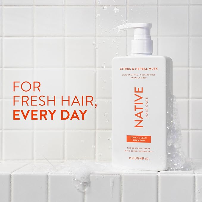 Native Shampoo and Conditioner contain Naturally Derived Ingredients | All Hair Types, Color & Treated, Fine to Dry Damaged | Sulfate & Dye Free | Citrus & Herbal Musk, 16.5 fl oz each (2 pack)