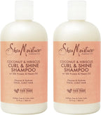 SheaMoisture Curl and Shine Coconut Shampoo for Curly Hair Coconut and Hibiscus Paraben Free Shampoo 13 oz 2 Count