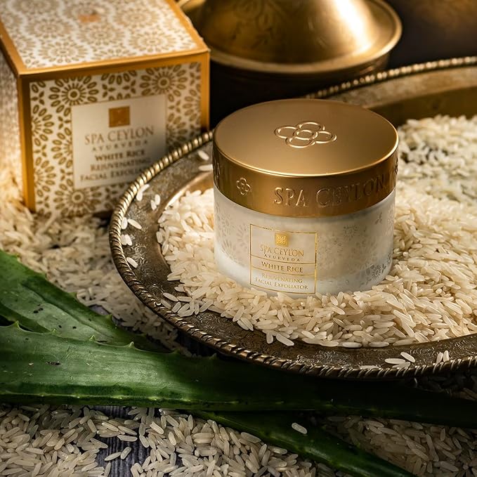 SPA CEYLON White Rice Rejuvenating Facial Exfoliator | Gentle Daily Face Polish for Normal to Dry & Sensitive Skin | 100 g
