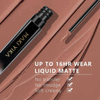 MAKI YIKA 2Pcs Matte Liquid Lipstick Set Burgundy Nude Lipstick Long Lasting Smudgeproof Transfer Proof Lip Makeup, Burgundy/LatteNude