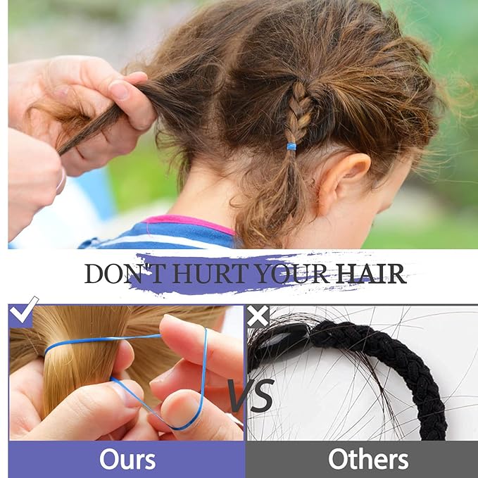 1000pcs Brown Mini Hair Rubber Bands,Soft Small Hair Ties Bands for Kids Toddlers Girls,Elastic Hair Ties for Hair Styling Ponytails Hair Accessories (Multicolored)