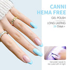 CANNI 6Pcs 9ml Pastel Gel Nail Polish Set- White Pink Light Blue Gel Polish Kit Candy Milky White Colors DIY at Home Salon Christmas New Year's Gifts for Girls