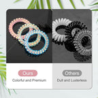 JessLab Spiral Hair Ties for Women, 10-Pack Traceless No-Damage Ponytail Holders, Coils Hair Bands for Girls, Assorted Colors