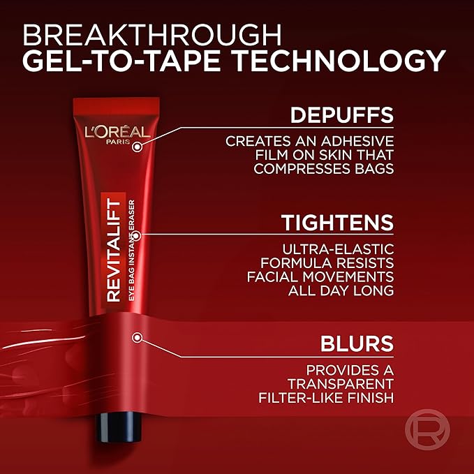 L'Oreal Paris Revitalift Triple Power Eye Bag Instant Eraser, Eye Tightener Treatment to Firm Bags, 0.5 oz + Moisturizer Sample