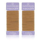 No Metal Hair Ties Brown Elastics Nylon for Women Girls Large Thick Fine Beauty Hair Ties Ponytail Holder Snag Free No Damage No Breakage 4mm 50 pcs JASVERLIN (Light Ash brown)