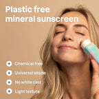 ATTITUDE Oceanly Tinted Face Cream Stick with SPF 30, EWG Verified, Plastic-Free, Broad Spectrum UVA/UVB Protection with Zinc Oxide, Universal Tint, Unscented, 1 Ounce