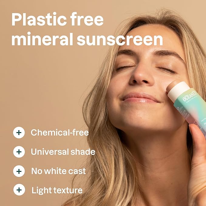 ATTITUDE Oceanly Tinted Face Cream Stick with SPF 30, EWG Verified, Plastic-Free, Broad Spectrum UVA/UVB Protection with Zinc Oxide, Universal Tint, Unscented, 1 Ounce