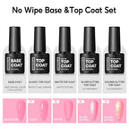 COSCELIA 40pcs Gel Nail Polish Set, 35 Colors Nail Gel polish with 5 Bottles Base and Top Coat White Brown Black Nude Red Orange Fall Winter Colors Nail Art Christmas Gifts for Women Girls