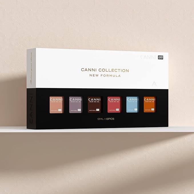 CANNI 6 Colors 9 ML Hema-Free Brown Gel Nail Polish Set, Dark Chocolate Brown Gel Polish Kit Fall Light Colors, Soak Off LED Nail Gel Manicure Kit DIY at Home Salon Gifts