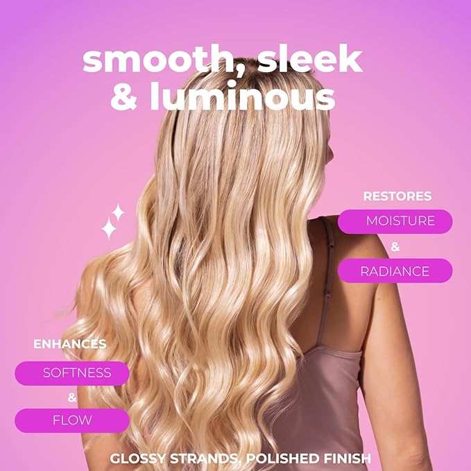 Luseta Glossy Pearl Trio Hair Care Set Smoothing & Moisturizing Shampoo and Conditioner Hydrating Hair Oil Detangle,Nourish Strands Add Shine