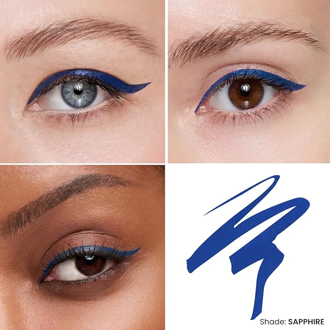 OFIR Eye Edge Liquid Eyeliner Pen | Waterproof Ultra Matte Formula, Soft Tip for Precise Application | Smudge Proof Eyeliner with Easy Flow Design | 0.04 Fl Oz (Sapphire - Navy)