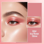 Erinde Rose Pink Single Eyeshadow Palette, Shimmer Cream Eye Shadow for Women, Blendable Long-Lasting Waterproof Eye Makeup Palette, High Pigment Powder Sombra De Ojos, 08 Icy Rose Glow