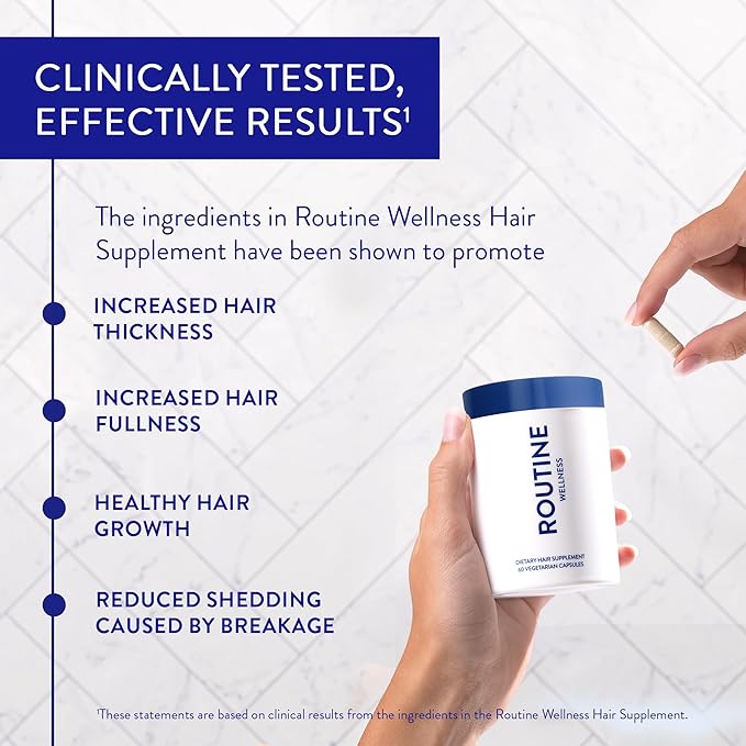 Routine Wellness Bundle - Shampoo and Conditioner Set for Thinning Hair, Two Serums for Scalp Health, Hair Growth Supplement & Hair Mask - Unscented