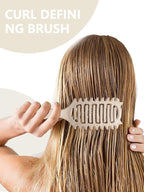 Curl Defining Brush for Curly Hair, 2025 Vented Detangling Brush for Wet, Curl Styling Brush for Women, Less Pulling, Defines & Shapes, Great Gift for Curly Hair Women (Beige)