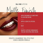 Runway Rogue 90s Vibe Lipstick, Moisturizing Matte Midnight-Merlot Dark Burgundy Lipstick, ‘1993’