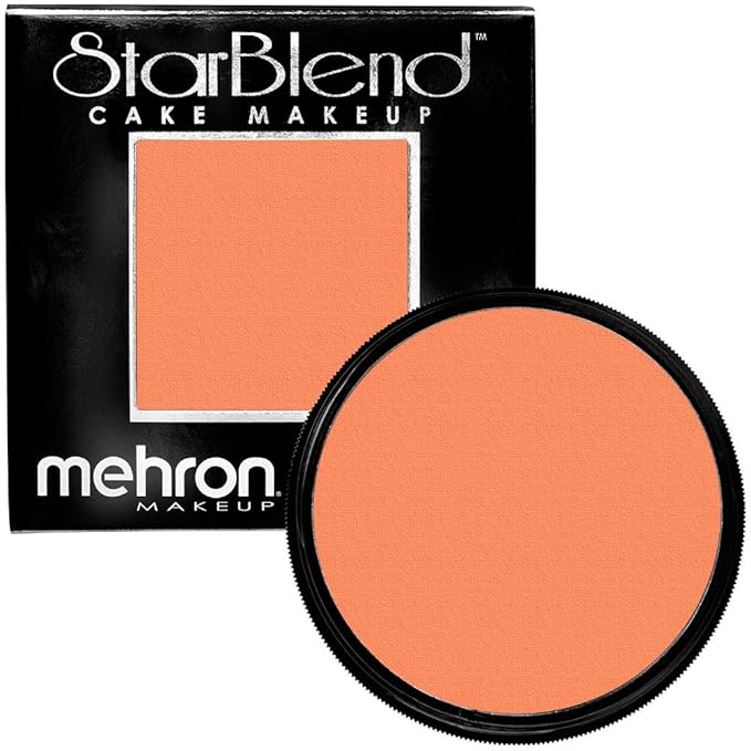 Mehron Makeup StarBlend Cake Makeup | Wet/Dry Pressed Powder | Powder Foundation | Orange Face Paint & Body Paint 2 oz (56g)