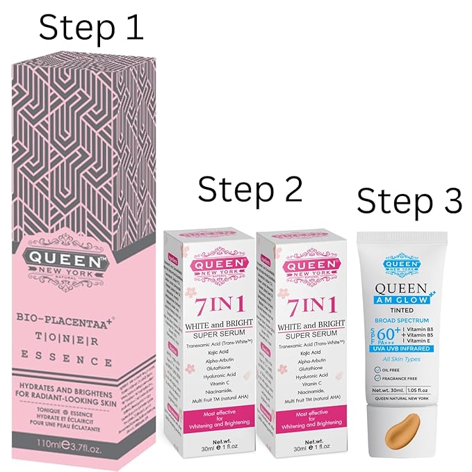 QUEEN AM GLOW | TINTED SunScreen SPF 60 Primer-Anti Aging, Face Moisturizer- Vitamin B3, B5, E- Non-Greasy, Silky Touch, oil free, fragrance free by QUEEN NATURAL NEW YORK (Pack of 1)