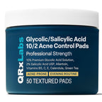 QRxLabs Salicylic & Glycolic Acid Pads (2% Salicylic & 10% Glycolic) - Acne Pads for Face & Bacne with Vitamins B5, C & E, Calendula & Green Tea - Face Exfoliator - 50 Count Jar