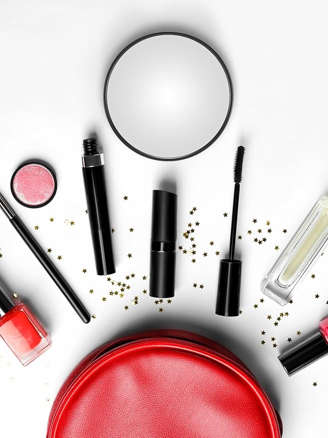 20X Magnifying Mirror with 2 Suction Cups, 3.5 inches Magnified Makeup Mirror and Slant Tweezers,Black,1PC