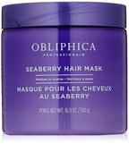 Obliphica Medium to Coarse Seaberry Mask, 1.05 Pound - Nourishing and Restorative Hair Treatment for Medium to Coarse Hair Types, Ensuring Lustrous Shine, Manageability, and Revitalization
