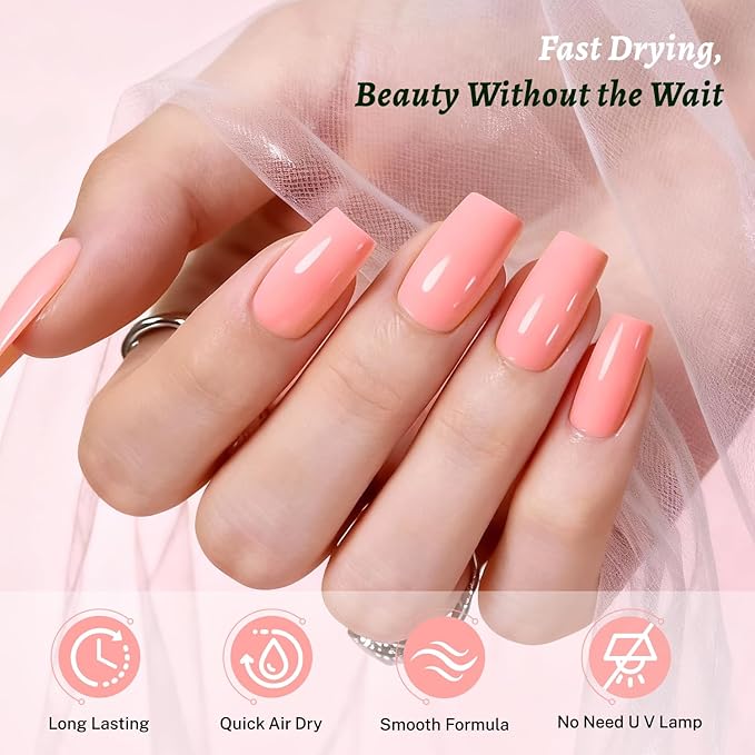 18ml Soft Pink Nail Polish Large Volume Quick Dry Nail Polish, Long Lasting Shine, Fingernail Toenail Nail Art DIY Home Travel Nail Art Gift