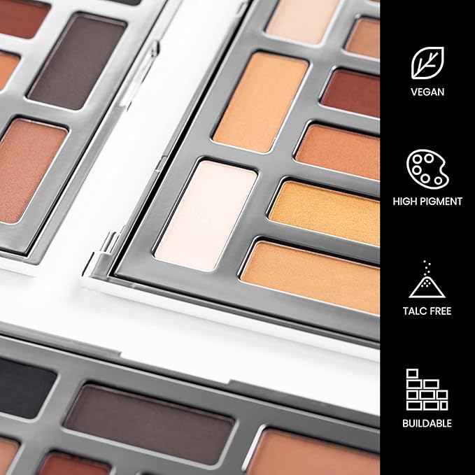 OFIR Shimmer 12-Shade Eyeshadow Palette | Buildable Pigment Adds Depth | Talc Free Eye Shadow Palette Makeup | Lightweight Powder Enhances Radiant Looks (Dune Matte)