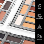 OFIR Shimmer 12-Shade Eyeshadow Palette | Buildable Pigment Adds Depth | Talc Free Eye Shadow Palette Makeup | Lightweight Powder Enhances Radiant Looks (Dune Matte)