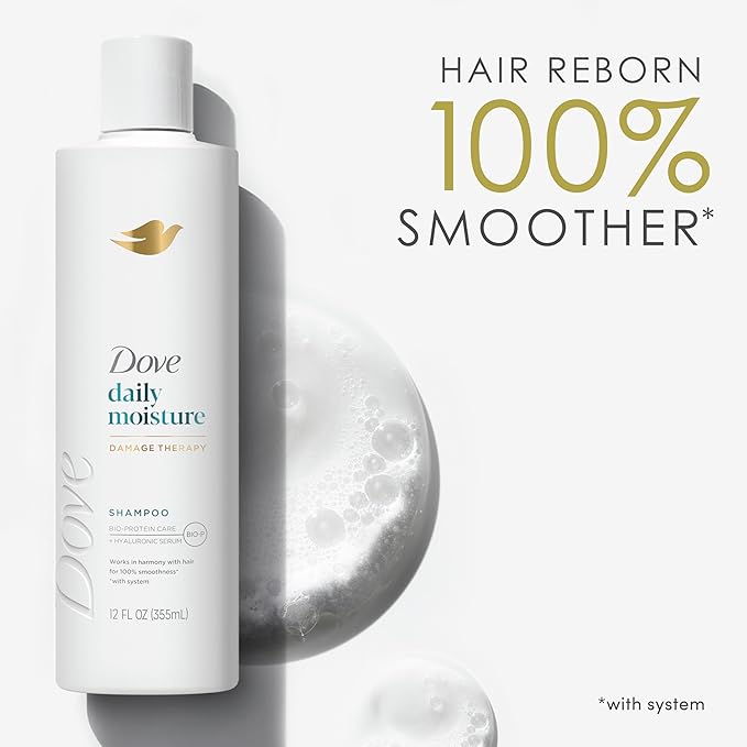 Dove Nutritive Solutions Moisturizing Shampoo 4 Count for Dry Hair Daily Moisture with Pro-Moisture Complex for Manageable and Smooth Hair 12 oz