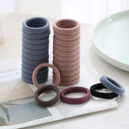 100 Pcs Thick Seamless Hair Ties, Ponytail Holders Hair Accessories No Damage for Thick Hair, Valentine's Day Christmas Gift (Natural Colors)