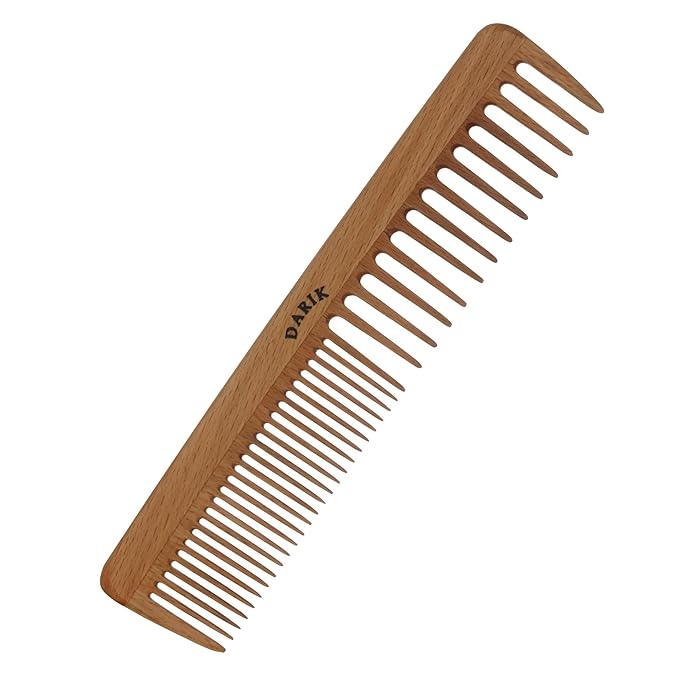 Wide Tooth Wooden Comb Handmade - Natural Vintage Style Wide Tooth Comb for Curls Gentle Styling - Anti-Static Wood Hair Combs For Women Detangling (Sparse and Dense Tooth)