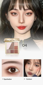 All-in-One Eyeshadow Palette, 7 Colors Eye Shadow Palette, Glitter, Matte, Shimmer Eyeshadows, Blush, Highlighter Contour Makeup Palettes, Highly Pigmented Waterproof Long Lasting. (Color 4)