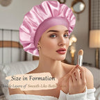 Satin Silk Bonnet for Sleeping, Soft Satin Lined Hair Bonnet for Women, Double Layer Sleep Nightcap