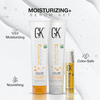 GK HAIR shampoo & Conditioner set Travel size with Hair serum -Color Safe Shampoo & Conditioner Made with Aloe vera, Parki Butter - Free of Parabens & Phthalates Sulfate, (3.74 Fl Oz)