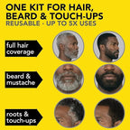 Reusable Hair & Beard Dye System for Men – Up to 5 Uses | 7-Minute Natural-Looking Gray Coverage | No-Drip Cream with SkinArmour® – Cleverman (Black for Black Men)