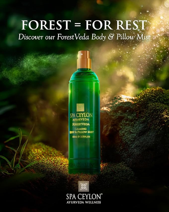 SPA CEYLON ForestVeda - Calming Body & Pillow Mist, Aromatherapy Stress Relief, Natural - Organic, Natural Body Mist & Room Spray 100ml