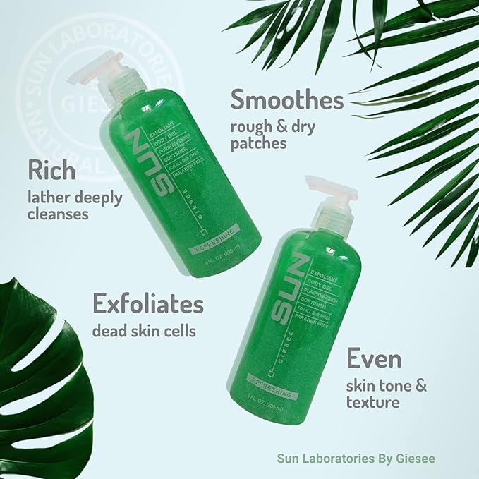 Sun Laboratories By Giesee Self Tanning Lotion, Tan Extender and Body Scrub - Very Dark Sunless Tanner for Natural Face & Body Self Tan - Gradual Self Tanning Lotion for Instant Sunless Glow