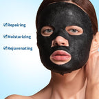 Moisturizing and Soothing Face Mask with Panthenol and Sodium Hyaluronate, Hydrating & Radiance Boosting, Safe for Sensitive Skin, Charcoal Face Mask, Pack of 10