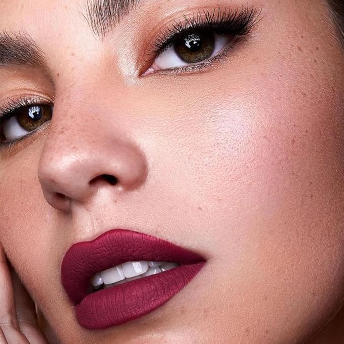 Kaely 2-in-1 Dark Plum Wine Red Lip Liner & Lipstick Set Kit for Women, Matte Lips Kit with Lip Liner Lip Stains Long Lasting Waterproof 24 Hour Lipstick and Lip Liners Combo Lipliners Pencil 06