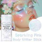 Sparkling Pink Body Glitter Stick, Halloween Face Glitter Makeup,Holographic Hair Glitters Mermaid Makeup Rave Outfits for Women, Shimmer Face Paint Stick for Christmas (Sparkling Pink)