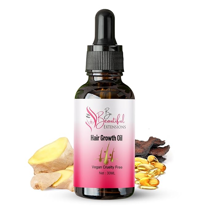 Hair Growth Oil - Ginger Scented, Pink, Unisex Adult, Promotes Thick Long Hair Growth, Suitable For All Hair Types, Vegan & Cruelty-Free