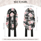 AWAYTR Long Satin Bonnet for Braids - Elastic Silk Hair Bonnets for Sleeping Night Cap Stretchy Tie Band for Women（Flower B）