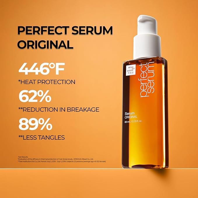 Mise En Scene Perfect Serum Original - Heat Protectant Hair Oil for Frizzy & Dry | Argan Oil | Visibly Smooths & Softens | Add Shine All Hair Types | Damage Repair | Fruity Floral Scent, 3.71 Fl Oz.