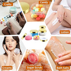 24 Pack 4 Oz Plastic Containers with Gold Lids, Clear Empty BPA Free and Refillable Cosmetic Jars Travel Containers for Creams, Lotion, Bath Salts, Sugar Scrub, Slime, Lip Scrub, Makeup