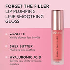 Lawless Forget the Filler Lip Plumping Line Smoothing Gloss - Cherry Vanilla - Premium Volumizing Lip Gloss with Natural Ingredients Designed to Plump, Firm, and Hydrate Lips 0.11 oz