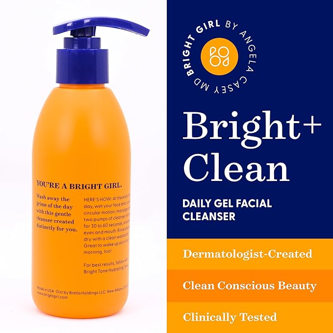 Gentle Bright+Clean Gel Cleanser by Dermatologist Angela Casey MD, Teen Skincare Must-Have