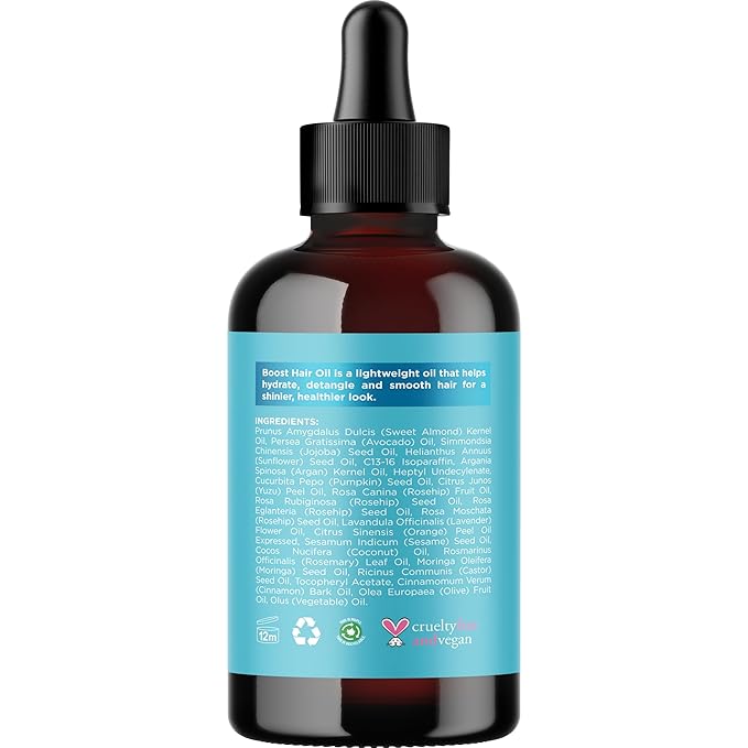 Volumizing Rosemary Hair Oil Serum - Moisturizing Scalp and Hair Oil for Men & Women Infused with Amla Black Castor Pumpkin Argan & Jojoba - Lightweight Hydrating Vegan & Color Safe (Herbal Scent)